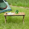 Vynxaria Brown Folding Tables - Lightweight Roll-Up Rectangular Design for Indoor & Outdoor Use - 3 of 4