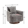 CAVINAS Chenille Swivel Accent Chair with Curved Backrest and Wooden Base,Modern Upholstered Living Room Chairs,Reading Chairs for Living Room - 3 of 4