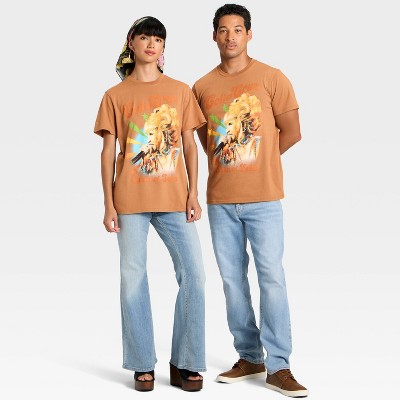 Latino Heritage Month Adult Graphic Celia Cruz Short Sleeve T-Shirt - Brown