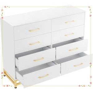 Dresser for Bedroom with 8 Drawer, TV Stand Dressers Chest of Drawers Large Wood - 1 of 4