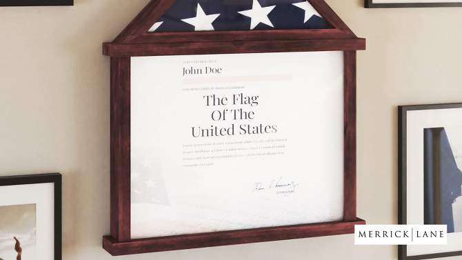 Merrick Lane Flag Display Case with Certificate Holder, 2 of 13, play video