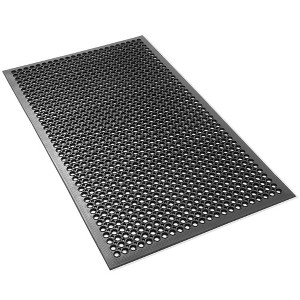 GRIDMANN Commercial Restaurant Floor Mats, Anti-Fatigue, Non-Slip and Grease Resistant Rubber Kitchen Drainage Mats, Black - 1 of 4