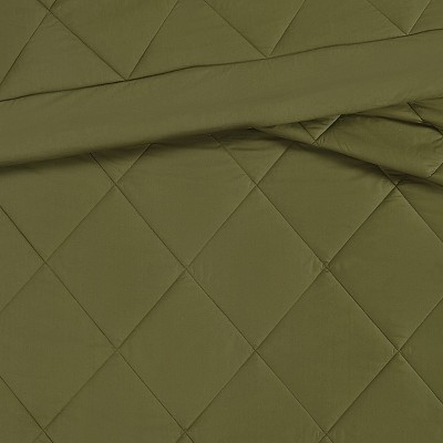 Olive Green Twin Cotton Down Alternative Comforter Set