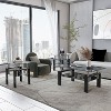 MAYEERTY Modern Tempered Glass Tea Table Coffee Table End Table, Square Table for Living Room, Set of 2£¬Black - 4 of 4