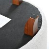 GlasFlength Ottomans and Benches Round Plush Storage Ottoman with Wooden Legs Simple Design for Cozy Living Spaces, White, 21.65"*21.65"*14.37" - 3 of 4
