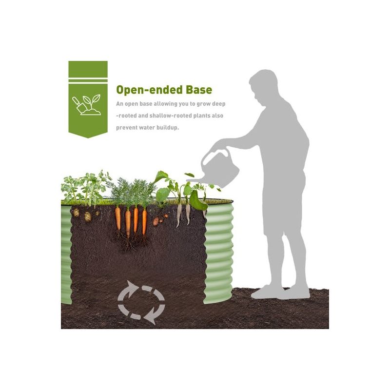 Aoodor 2 in 1 Modular Aluzinc Metal Raised Garden Bed - Outdoor Garden Planter Box for Vegetable, Flower, Herb, 3 of 8