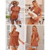 Ekouaer Maternity Shirts 3 Packs Flying Short Sleeve Nursing Tops Pregnancy Clothes Caramel+grey+wine Red L - 3 of 4