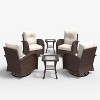 LayinSun Outdoor Patio Furniture Set, Brown Rattan Wicker Sectional Swivel Rocker Chairs Sets - 2 of 4