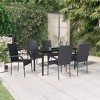vidaXL Patio Dining Set Outdoor Dining Set Table and Chair Set for Garden - Black 55.1" Table Length 6 - 2 of 4
