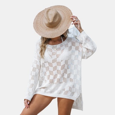 Women's Chic Crochet Openwork Beach Cover Up - Cupshe
