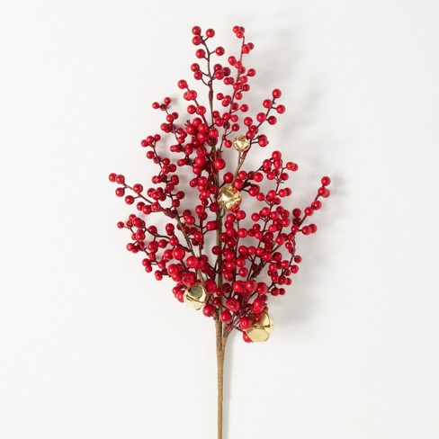 36pk Christmas Red & Green Glitter Mistletoe Picks by Bloom Room