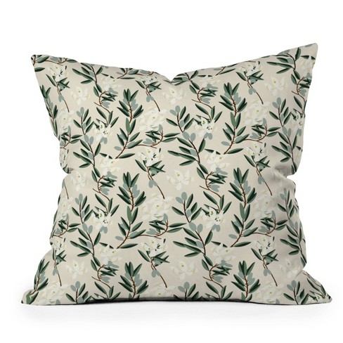 Blooms Pillow in Soft Green