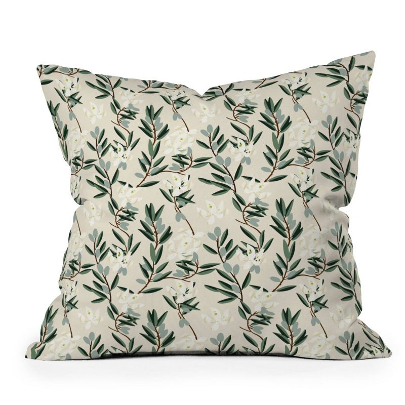 Holli Zollinger Bloom Outdoor Throw Pillow Olive Green - Deny Designs, 1 of 5