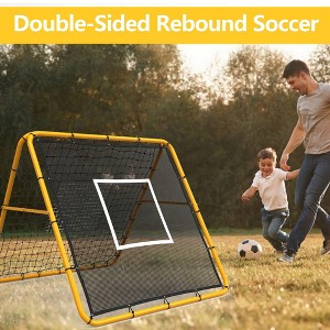 4x4 ft Soccer & Softball Bounce-Back Net ¨C Dual-Sided Training Rebounder with Adjustable Angles for Backyard & Field Practice - 1 of 4
