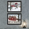 2Piece Vignette Lovers Knot Quilt Barn, Covered Bridge Black Framed Wall Art for Living Room, Bedroom Wall Art Print for Home Decor by Billy Jacobs - 2 of 4