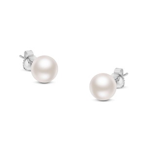 14K Gold Saltwater Akoya Cultured Pearl Stud Earrings - 1 of 4