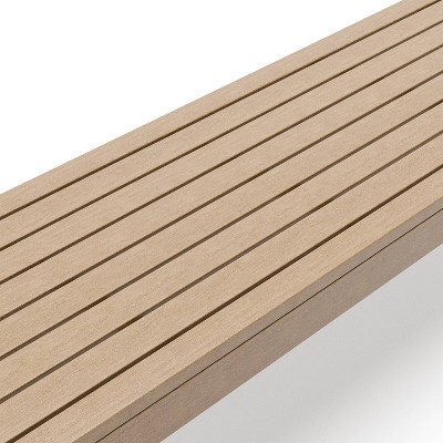 Bordeaux 57" Beige Aluminum Outdoor Dining Bench with Foam Cushion