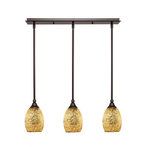 Toltec Lighting Any 3 - Light Chandelier in  Dark Granite with 5" Gold Fusion Shade - 1 of 1