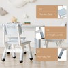 Toddler Table and 4 Chairs Set, Height Adjustable Kids Tables and Chair Set with Graffiti Desktop, Non-Slip Legs, Easy to Wipe Arts and Crafts Desk - 3 of 4