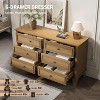 coucehta 6 Drawer Dresser, Wooden Storage Chest of Drawers with Exquisite Metal Handles, Large Wide Dresser TV Stand, Modern Drawer Organizer - 4 of 4