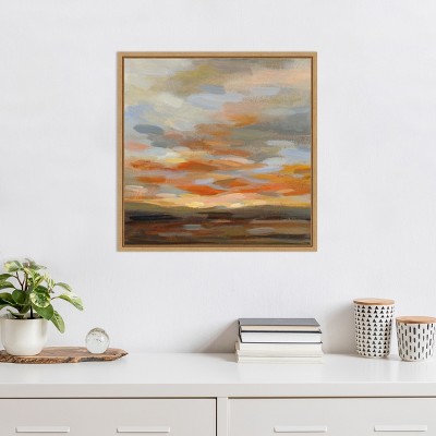 High Desert Sky II Framed Canvas Art in Maple Frame