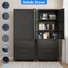 AOBABO 2-shelf And 2-drawer File Cabinet With Lock And Wheels, Metal File Cabinet, Modern Freestanding Cabinets, Bookshelves, Assembly Required - 4 of 4