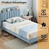 Bed Frame with Storage Bookcase Headboard, Upholstered Platform Bed Frame Noise-Free, Easy Assembly, No Box Spring Needed - 4 of 4