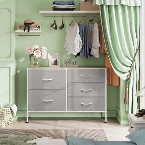 Dresser with 5 Drawers, Wide Fabric Chest with Drawer Organizers for Bedroom, Closet, Hallway - 1 of 4