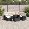 vidaXL 8 Piece Patio Sofa Set with Cushions - Black and Cream - 2 of 4
