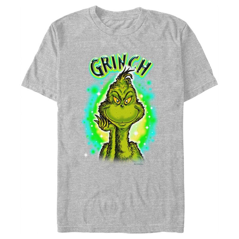 Men's Dr. Seuss Airbrush Grinch T-Shirt, 1 of 6