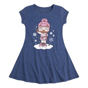 Girls' - Lol Surprise! - Snowbunny And Snowflakes Fit & Flair Cap Sleeve Dress - 1 of 3