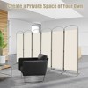 Costway 6 Panels Folding Privacy Screen 6 Ft Tall Fabric Privacy Screen for Home - 2 of 4