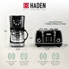 Haden Heritage 4 Slice Wide Slot Stainless Steel Toaster Bundled with 12 Cup Programmable Drip Coffee Maker Coffee Machine, Black & Chrome - 4 of 4