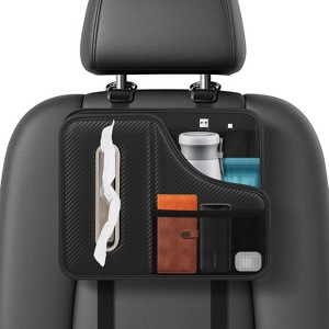 Car Headrest Organizer with Tissue Box & Cup Holder, Multi-Function Back Seat Storage for Kids Snacks & Travel - 1 of 4