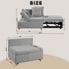 NicBex 4-in-1 Convertible Sleeper Chair,Folding Sofa Bed with 2 Pillows,Couches with 6 Position Adjustable Back for Living Room,Light Gray - 3 of 4