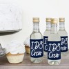 Big Dot of Happiness Navy Blue Elegantly Simple - Mini Wine & Champagne Bottle Label Stickers - Wedding or Bridal Shower Guest Party Favor Gift 16 Ct - 3 of 4
