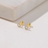 Girls' Round Cubic Zirconia Burst Screw Back 14k Gold Earrings - In Season Jewelry - 4 of 4
