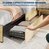 Bed Frame with Natural Rattan Headboard, Sturdy Wooden Slats, Metal Platform, Boho Cane Mattress Support, Stylish and Robust Bedroom Furniture - 4 of 4