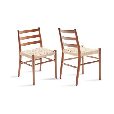 Infurnic Accent Chairs, Comfortable Woven Seat with Sturdy Legs, Modern Accent Chairs for Kitchen and Dining Room, Beige, 19"*19.5"*32"