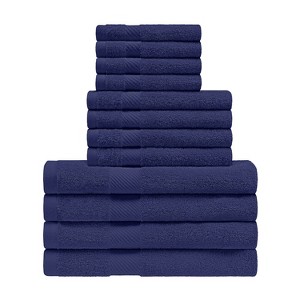 Modern Eco-Friendly Cotton Absorbent 12-Piece Assorted Towel Set by Blue Nile Mills - 1 of 4