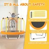 Whisen 55” Kids’ Trampoline with Safety Net, Foam-Covered Poles, Double-Sided Zipper and Basketball Hoop - 3 of 4