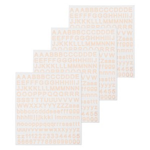Unique Bargains 3D Small Self-Adhesive A to Z 1 to 9 Alphabet Number Resin Stickers 4 Sheets - 1 of 4