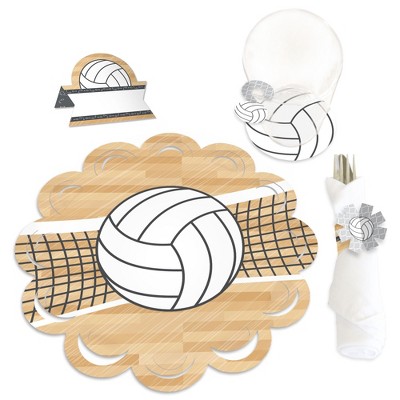 Big Dot of Happiness Bump, Set, Spike - Volleyball - Baby Shower or Birthday Party Paper Charger & Table Decorations Chargerific Kit for 8