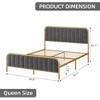 Velvet Upholstered Bed Frame with Headboard - 2 of 4