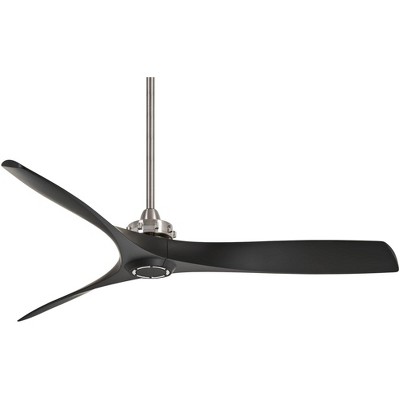 60" Minka Aire Modern 3 Blade Indoor Ceiling Fan with Remote Control Brushed Nickel Coal for Living Room Kitchen Bedroom Family