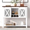 homfan Coffee Bar Sideboard Cabinet Storage with Wine Rack and Glass Holder, Console Table with Sliding Barn Doors, for Living Room, Dining Room - 4 of 4
