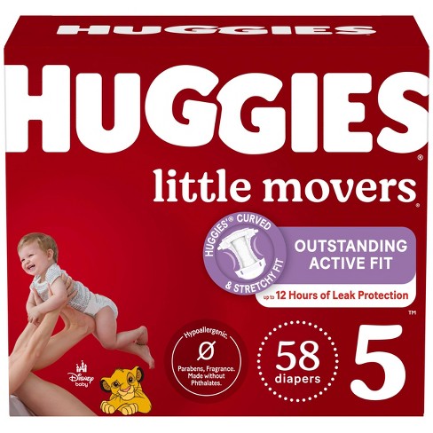 Huggies Little Movers Baby Disposable Diapers - Size 5 - 58ct : Target