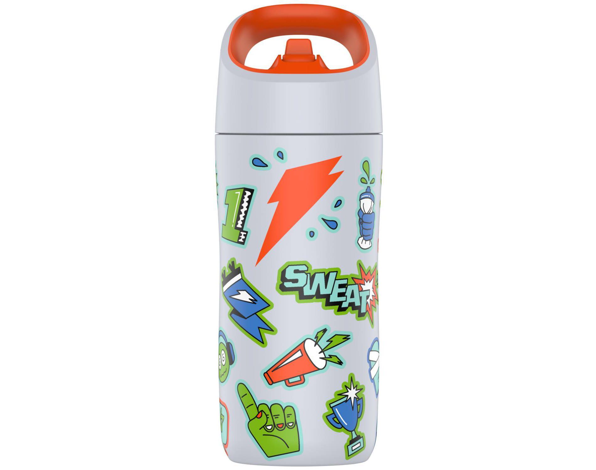 Gatorade 12oz Stainless Steel Water Bottle - White: Portable Drinkware, Plastic Lid