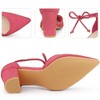 Perphy Women's Ankle Tie Pointed Toe Chunky Heel Pumps Sandals - 3 of 4