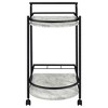 NicBex Mobile Kitchen Island Cart Morden 29" Kitchen Carts on Wheels with Storage, 2 Tier Bar Cart with 3 Loops for Kitchen, Black - 2 of 4